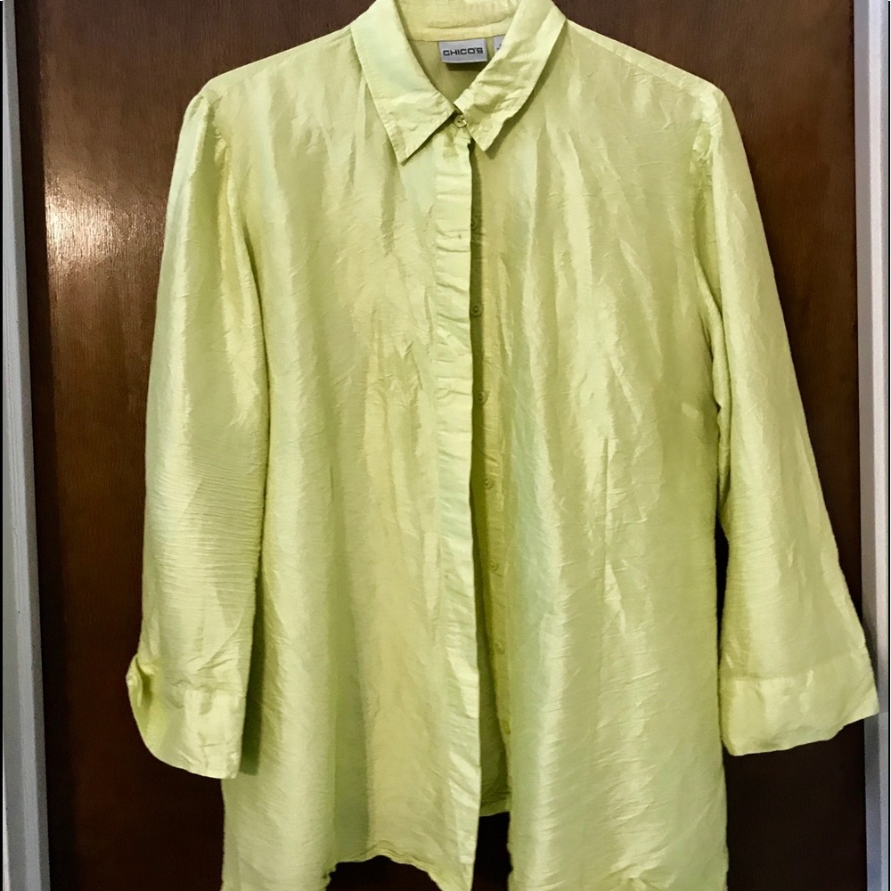 Chico’s Lime Green Silk top